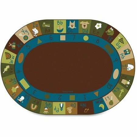 CARPETS FOR KIDS Learning Blocks Rug, Nature, 8ft 3inx11ft 8in, Oval, Multi CPT37708